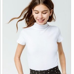 NWT White Mockneck Tee